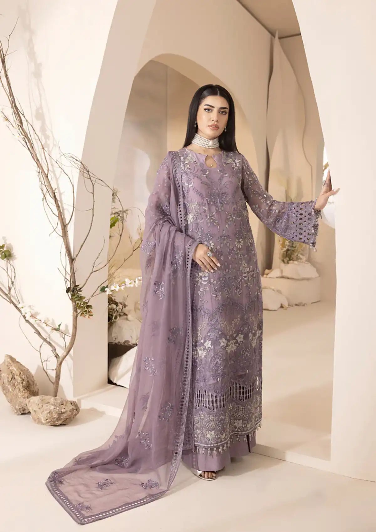 Lavish Pareesa Luxury Chiffon'24 D-07 MAUVE Final Choice Lavish Pareesa Luxury Chiffon'24 D-07 MAUVE Final Choice