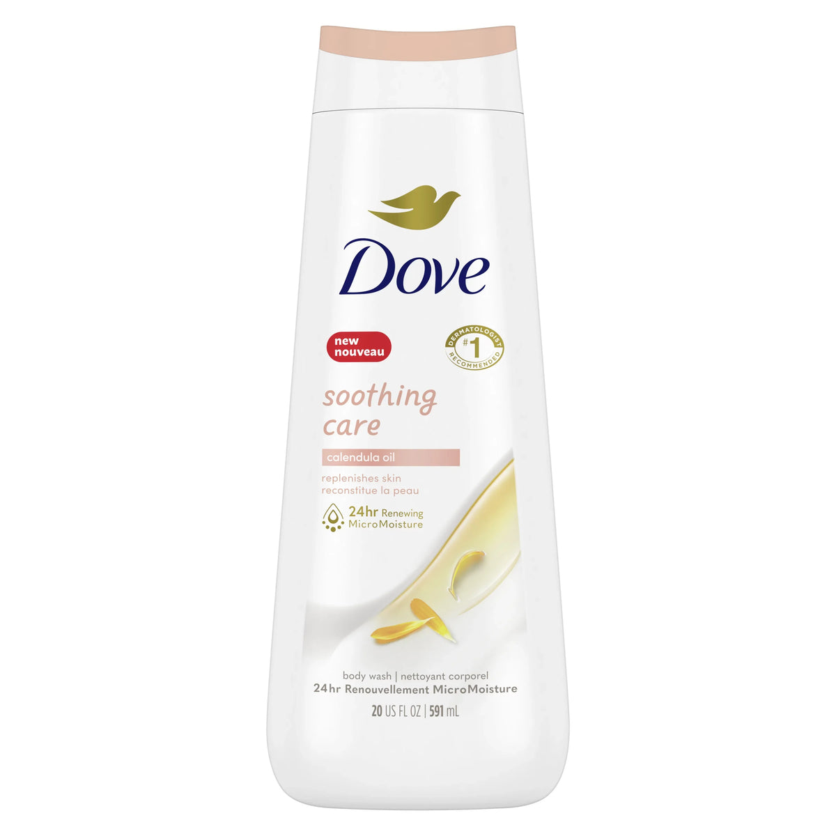 Dove Soothing Care Calendula-Infused Oil Nourishing 24h Body Wash 591ML