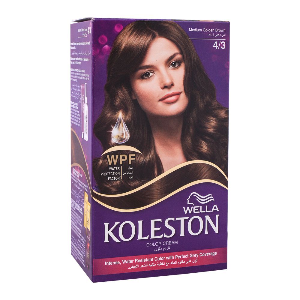 Wella Koleston Hair Color Cream Kit 4/3 Medium Golden Brown