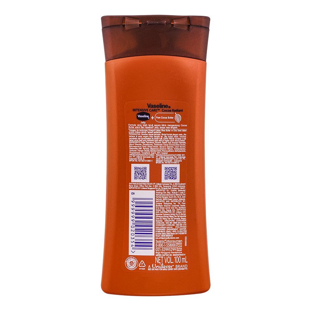 Vaseline Intensive Care Cocoa Radiant Pure Cocoa Butter Body Lotion, 100ml