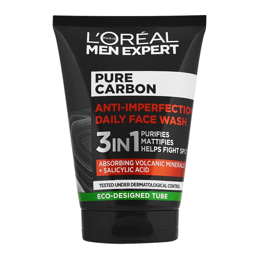 Loreal Paris Expert Pure Carbon Anti-Imperfection 3in1 Daily Face Wash - 100ml