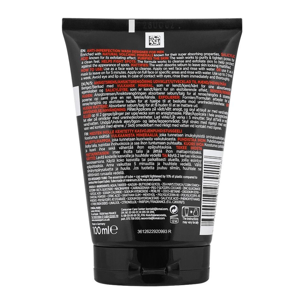 Loreal Paris - Expert Pure Carbon Anti-Imperfection 3in1 Daily Face Wash - 100ml