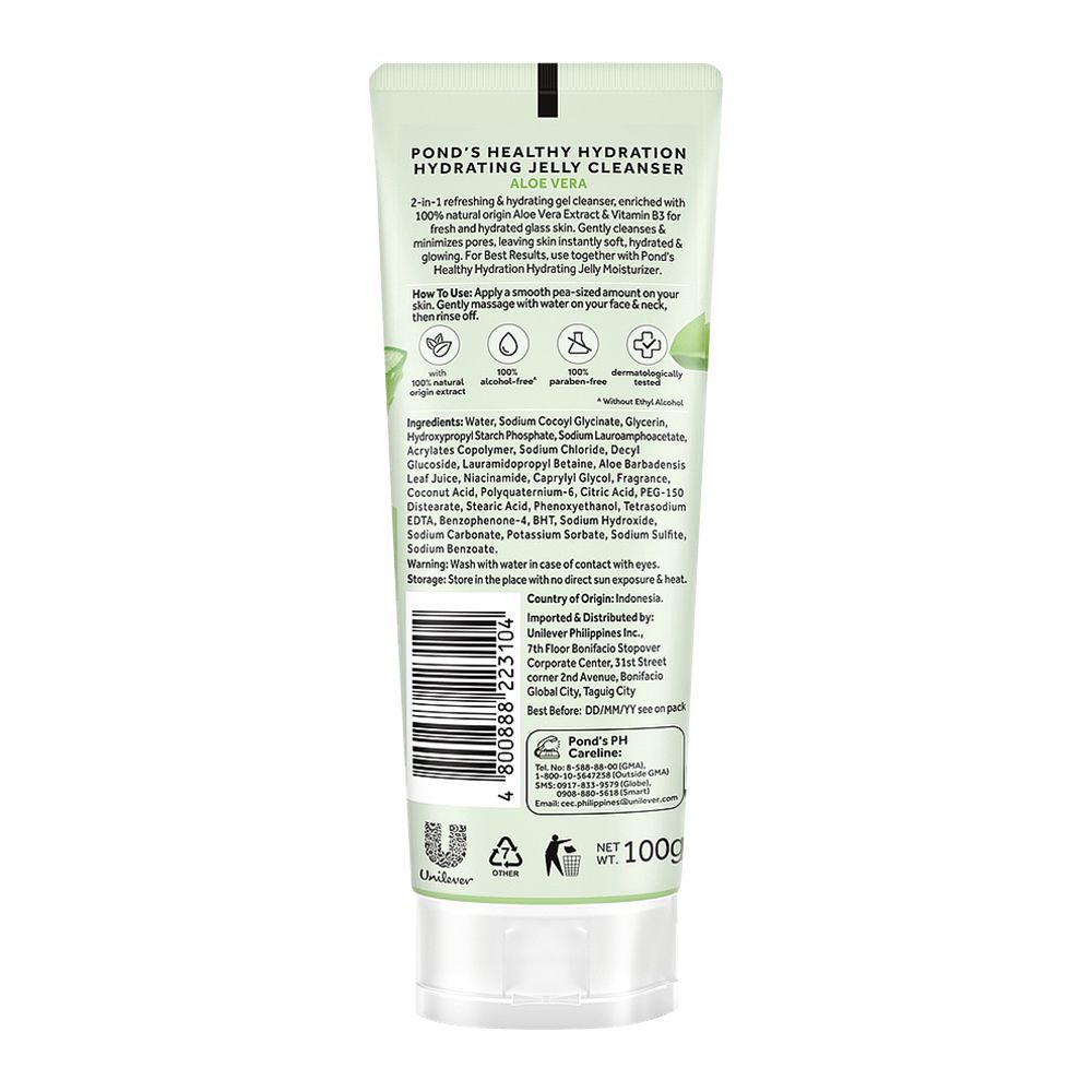 Ponds - Healthy Hydration Aloe Vera Hydrating Gel Cleanser - Moisturizing & Refreshing - 100g