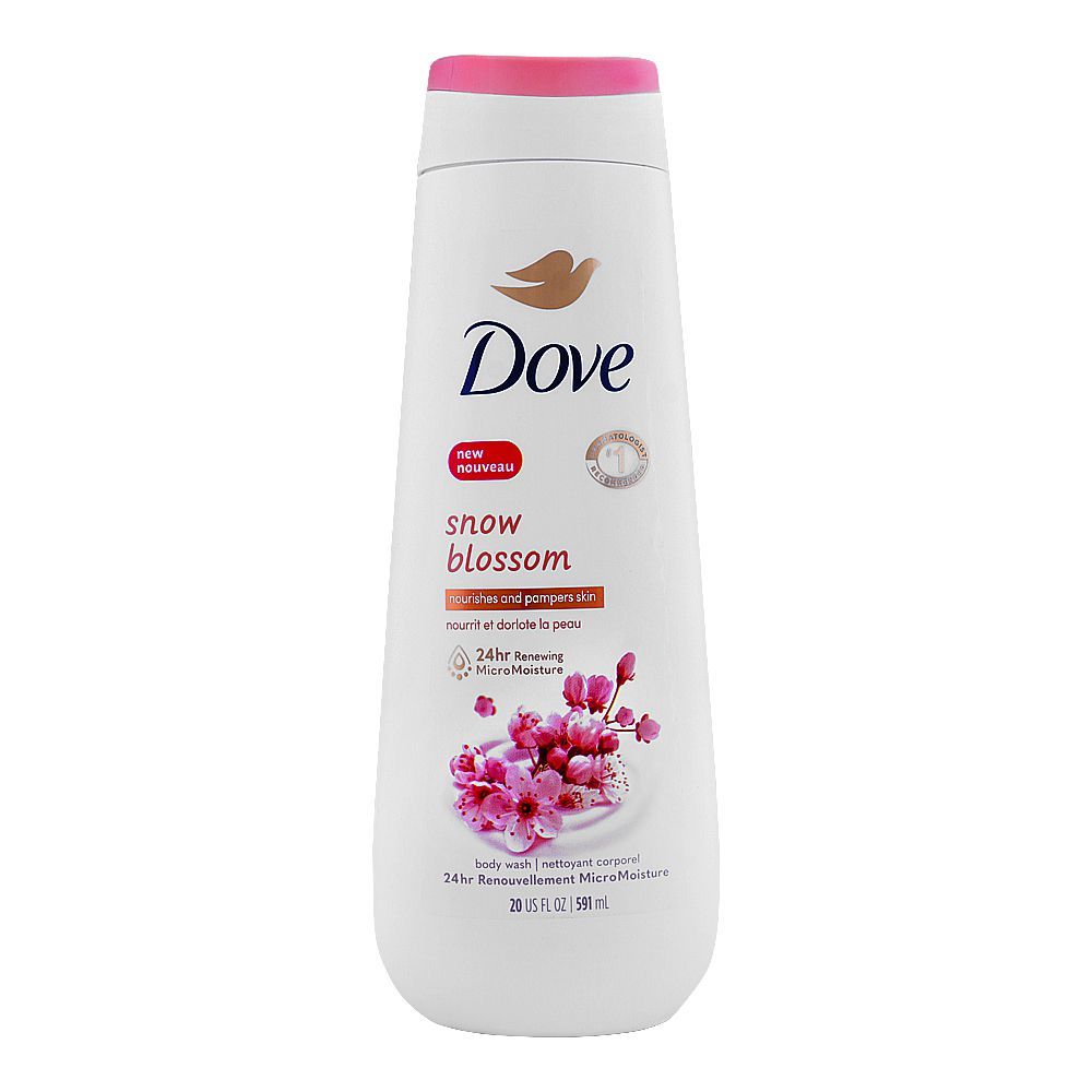 Dove Snow Blossom Nourishes & Pampers Skin 24 Hours Renewing Micro Moisture Body Wash 591ml