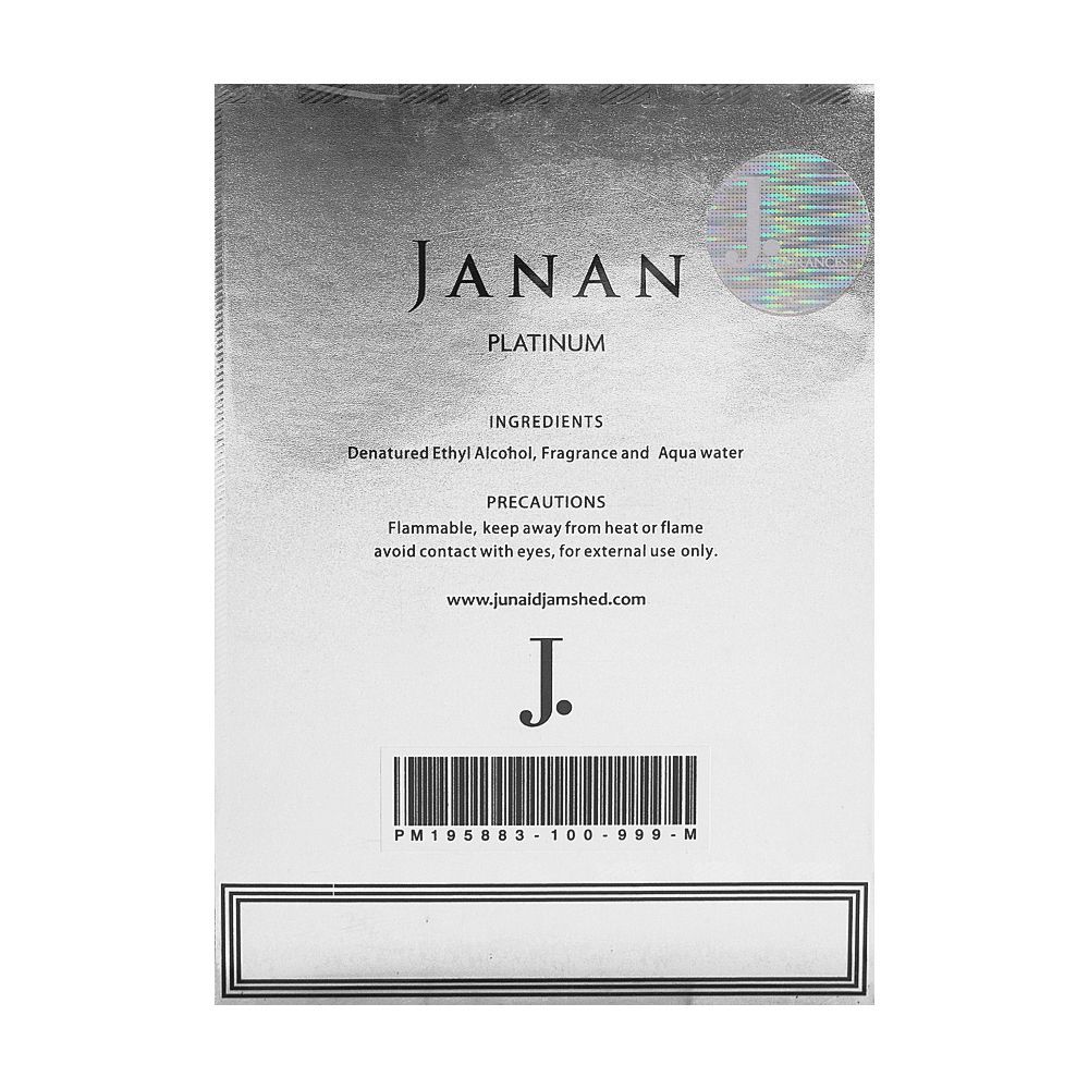 J. Junaid Jamshed - Janan Platinum Eau De Parfum For Men - 100ml