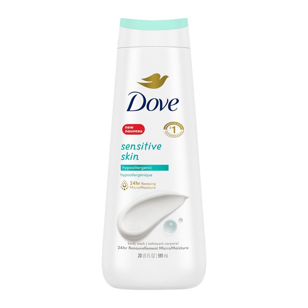 Dove Sensitive Skin Hypoallergenic 24HR Micro Moisture Body Wash 591ML