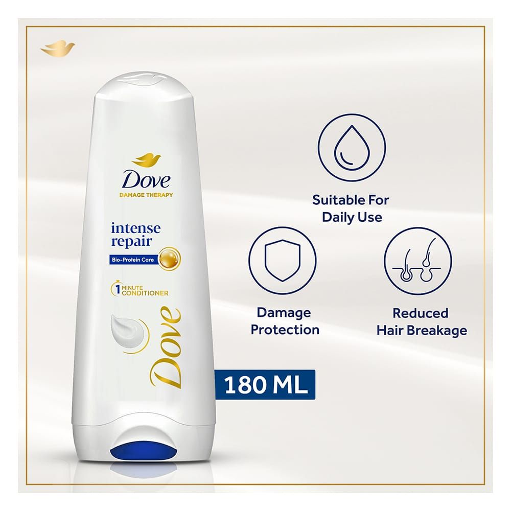 Dove - Intense Repair Conditioner with Keratin Actives for Damaged Hair -180ml