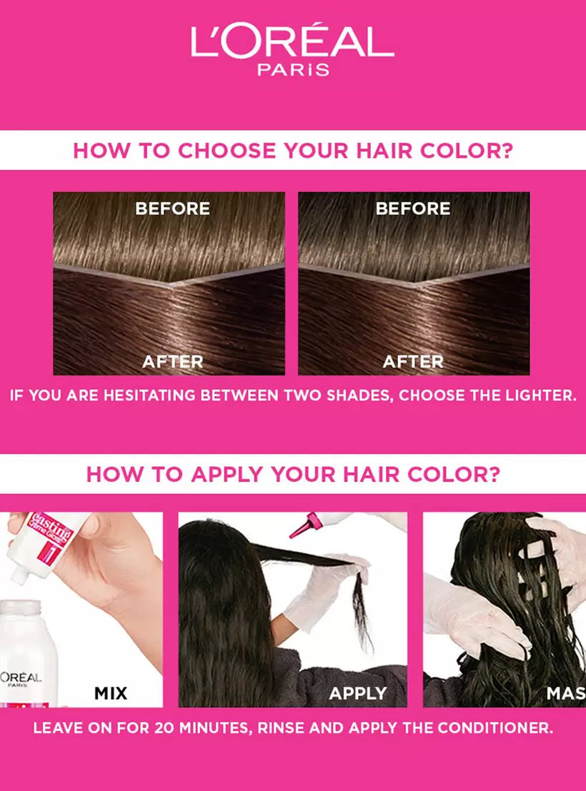 Loreal Paris - Casting Hair Color - 513 Ashy Nude Brown
