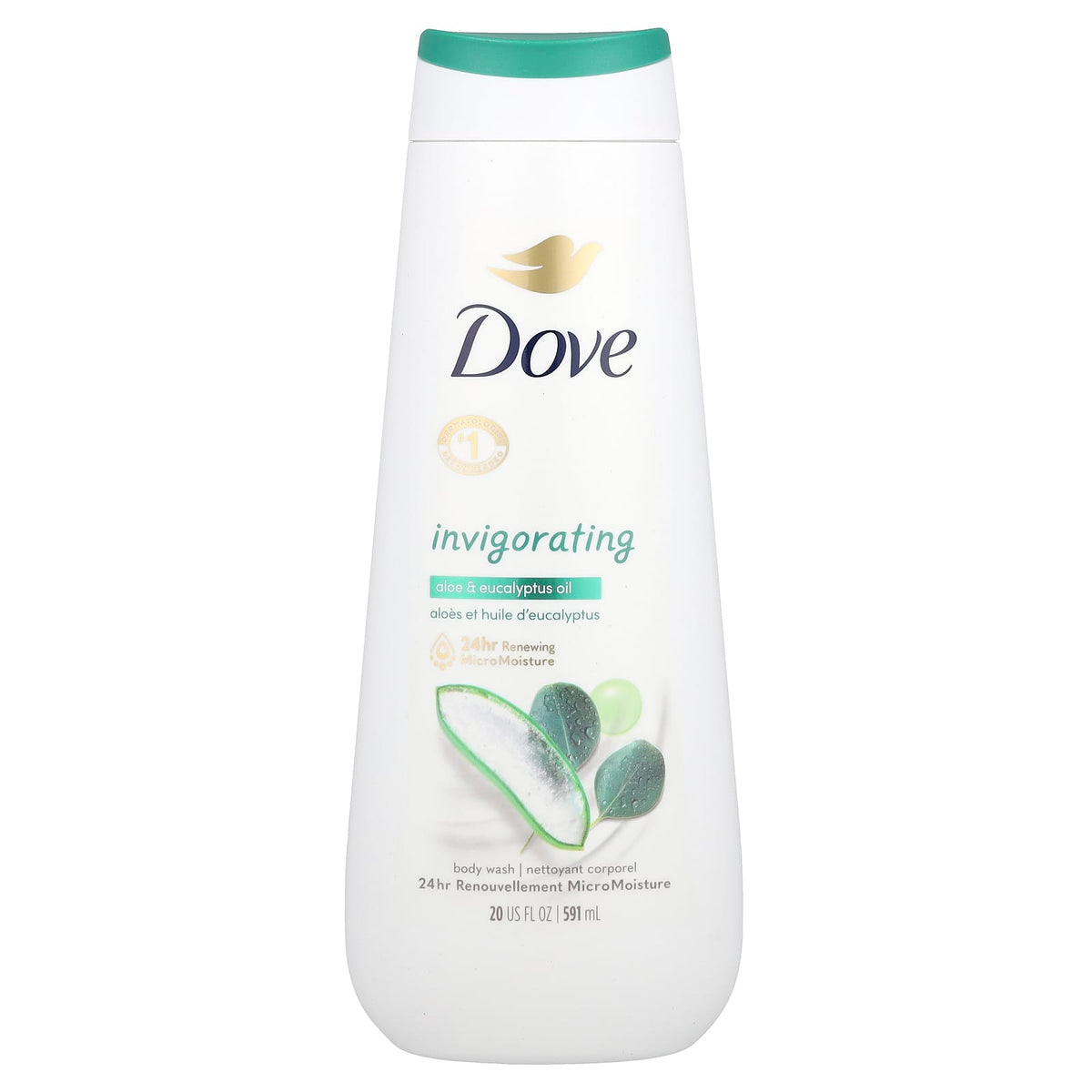 Dove Invigorating Aloe & Eucalyptus Oil Body Wash 24Hrs Moisture - 591ML