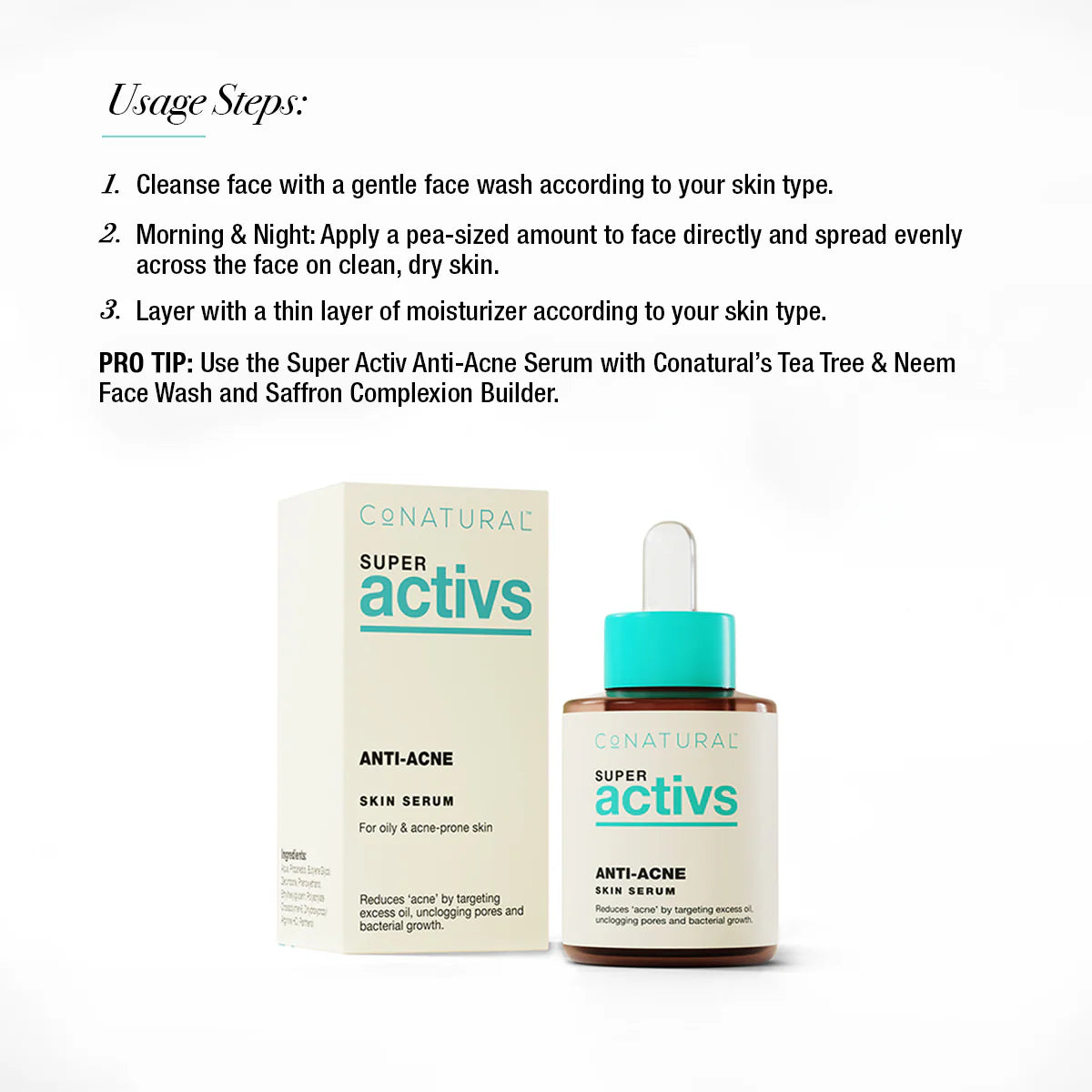 Conatural - Anti-Acne Skin Serum For Oily & Acne Prone Skin - 30ml