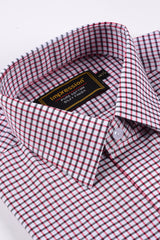 Multi Color Checkered Dress Shirt( red black)