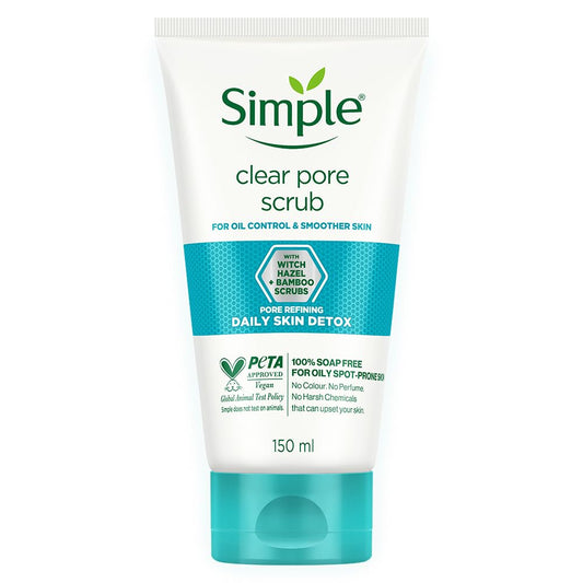 Simple - Clear Pore Scrub with witch Hazel & Bamboo Scrubs 150ml