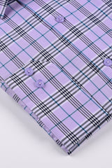 Purple Color Checkered Dress Shirt