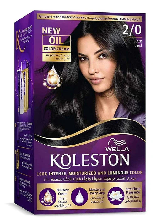 Wella Koleston Hair Color Cream Kit 2/0 Black