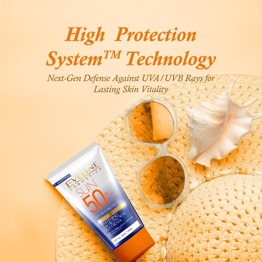 Eveline - Sun Whitening Sun Protection Cream - UVA/UVB Protection & Brightening Moisturizer - 50ml