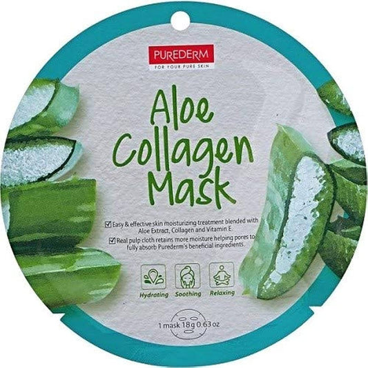 Purederm Aloe Collagen Mask - Green - 18 gm