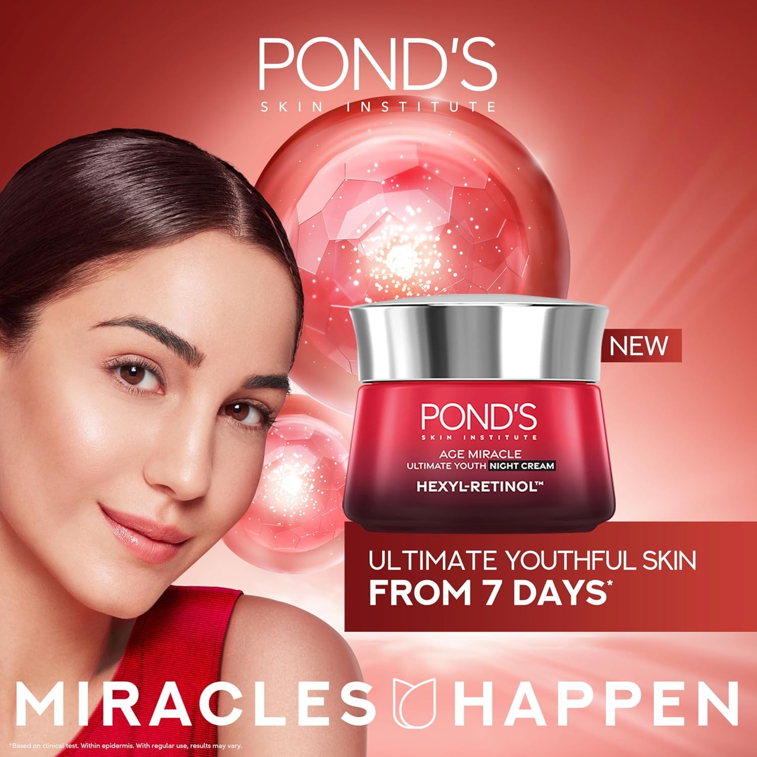 Ponds - Age Miracle Night Cream with Retinol-C Complex - Anti-Aging & Wrinkle Reduction - 45g
