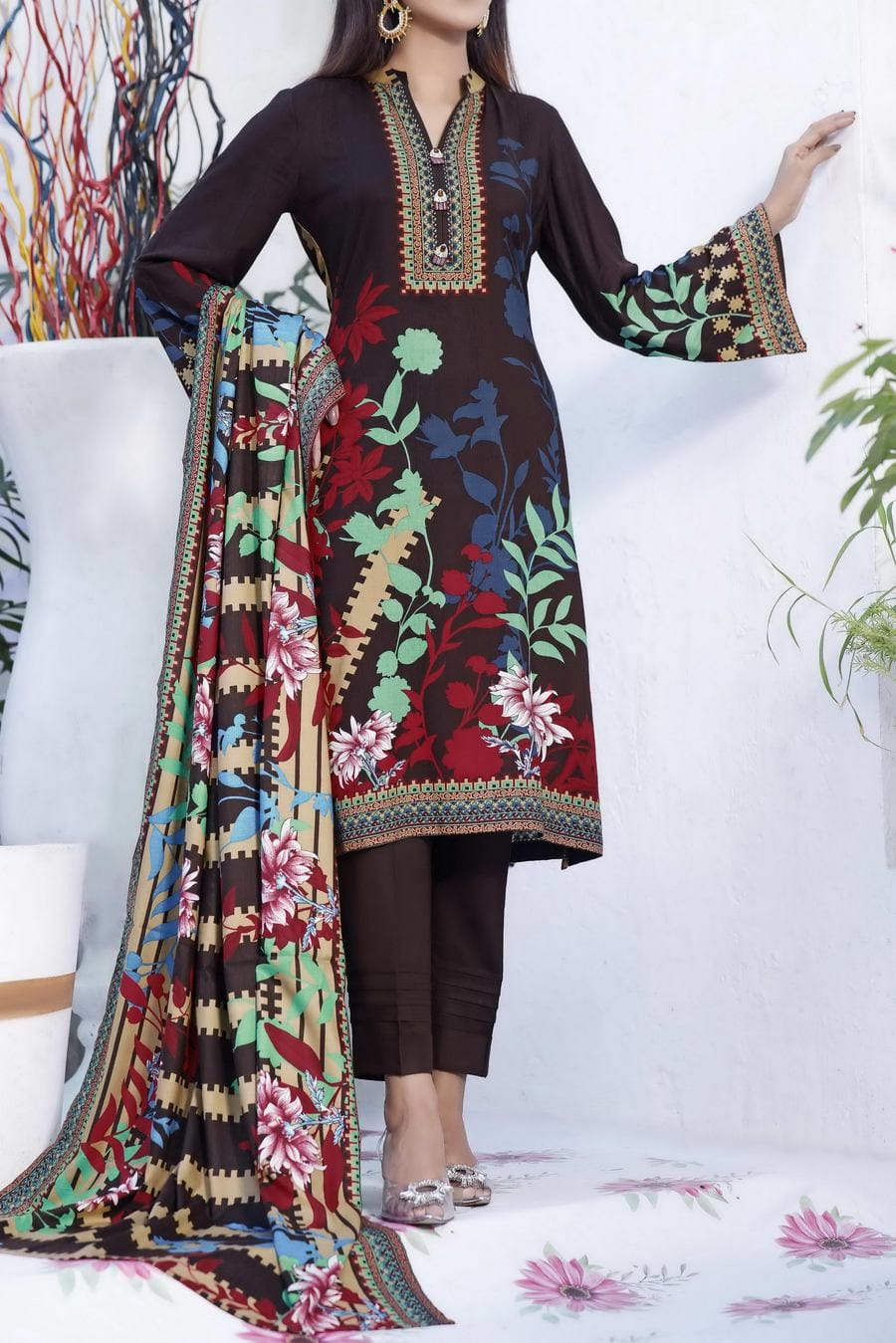 VS Textile Ladies Un-Stitch Signature Printed Linen D-904B