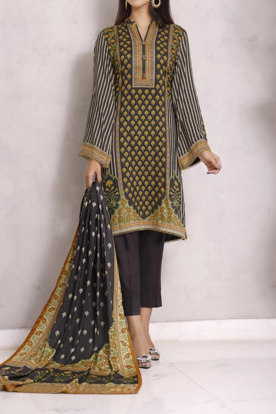 VS Textile Ladies Un-Stitch Signature Printed Linen D-907B