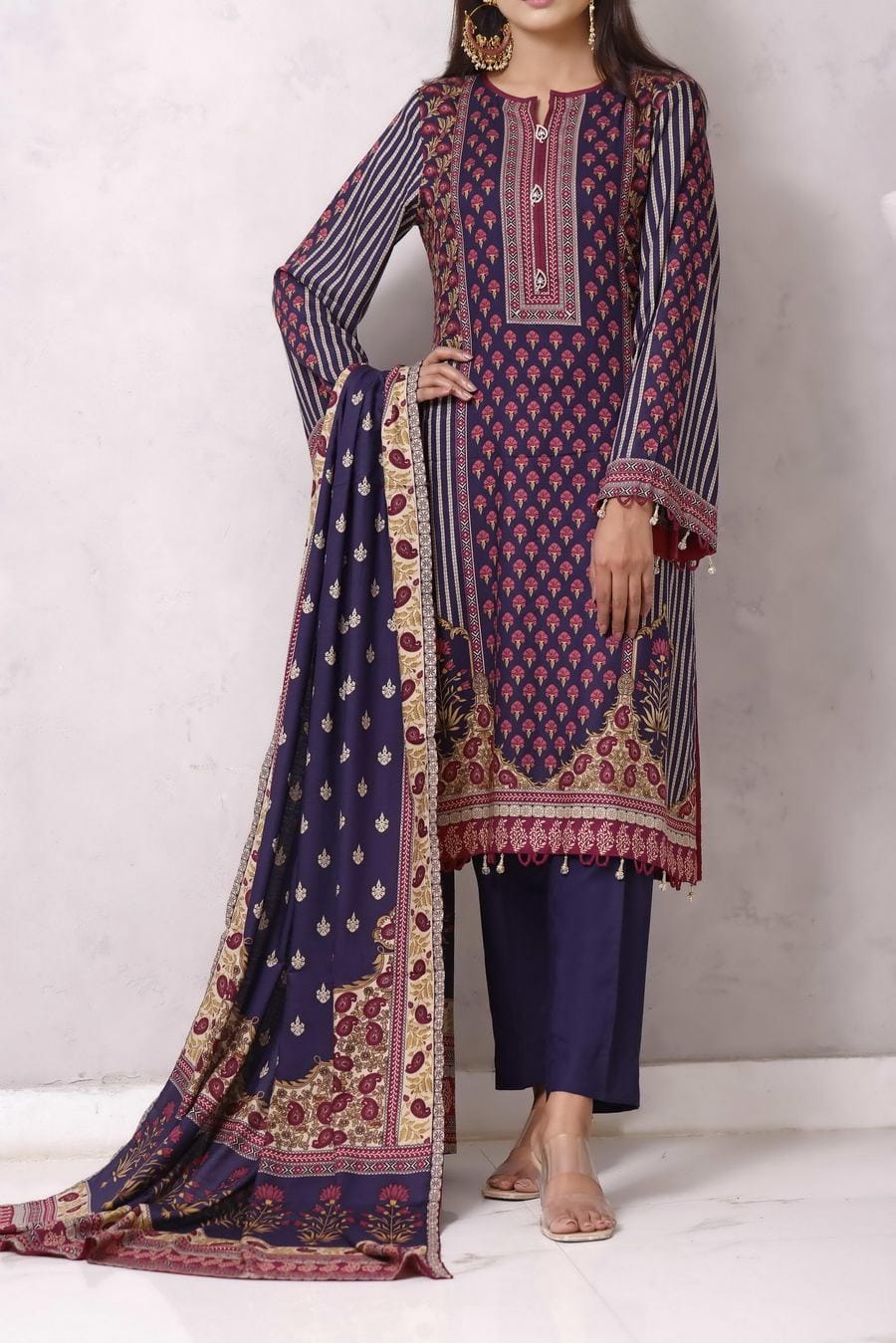 VS Textile Ladies Un-Stitch Signature Printed Linen D-907C