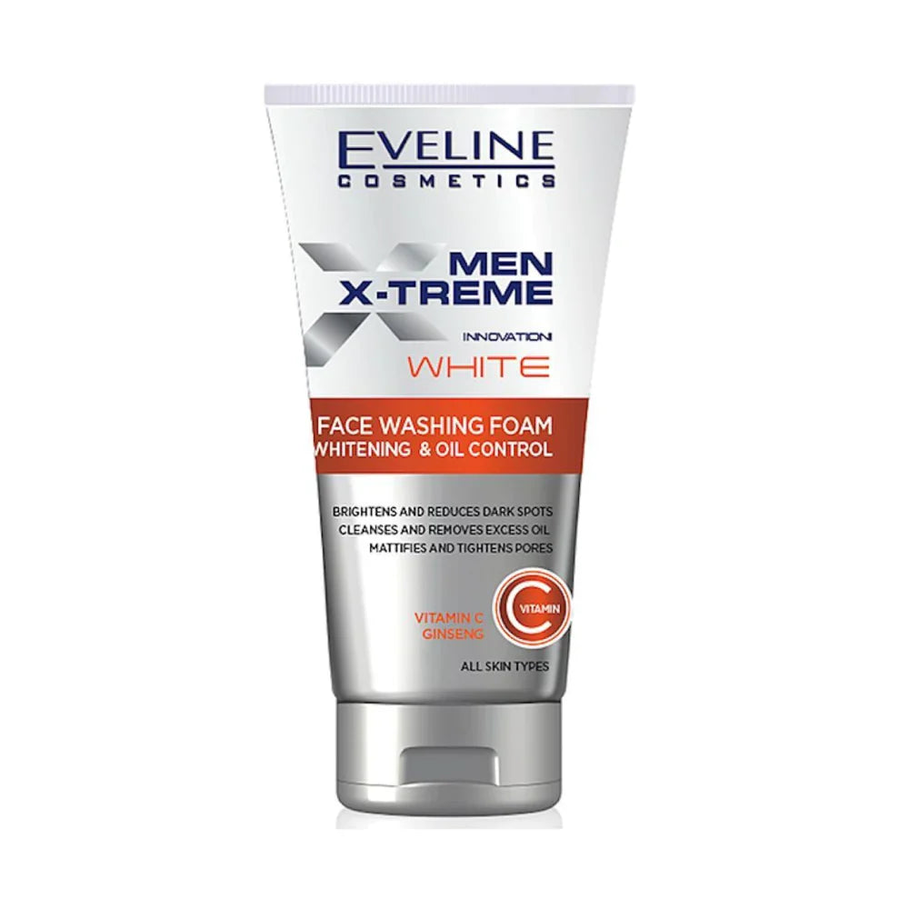 EVELINE MEN XTREME WHITE FACE WASHING FOAM 150ML