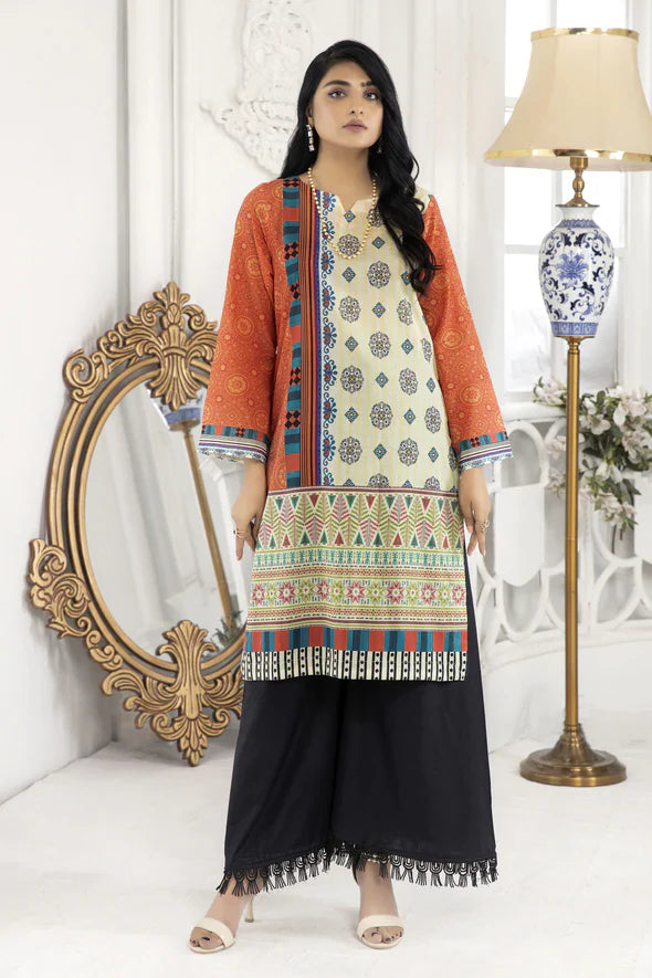 Zoha By Aymen Baloch Spring Summer Collection'22 1-Piece Unstitched - D#18 (Tangerine)
