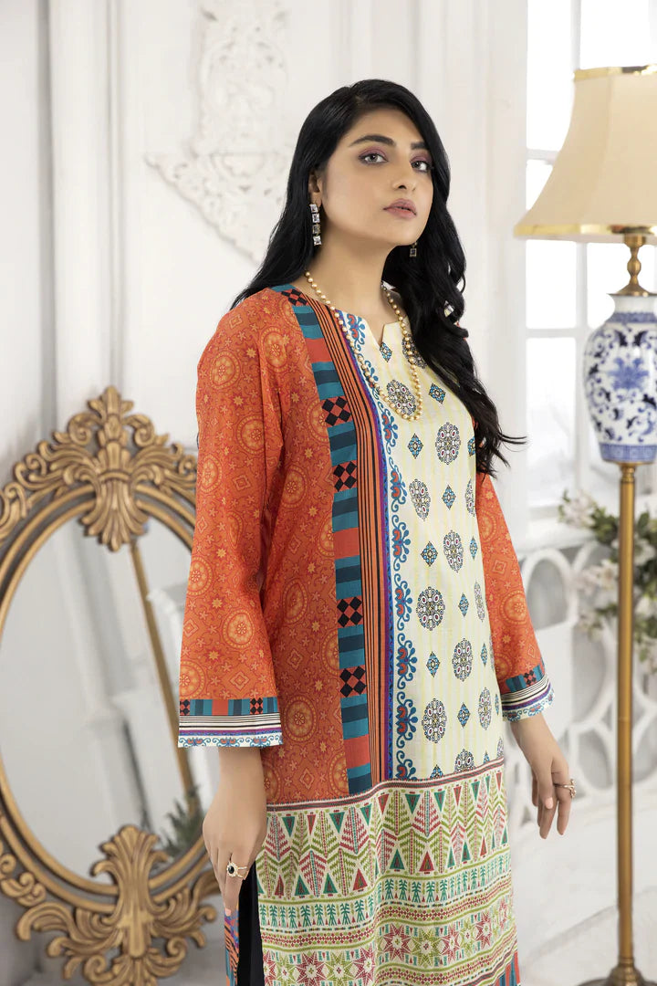 Zoha By Aymen Baloch Spring Summer Collection'22 1-Piece Unstitched - D#18 (Tangerine)