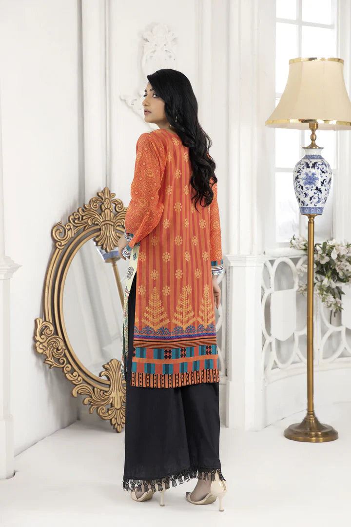 Zoha By Aymen Baloch Spring Summer Collection'22 1-Piece Unstitched - D#18 (Tangerine)