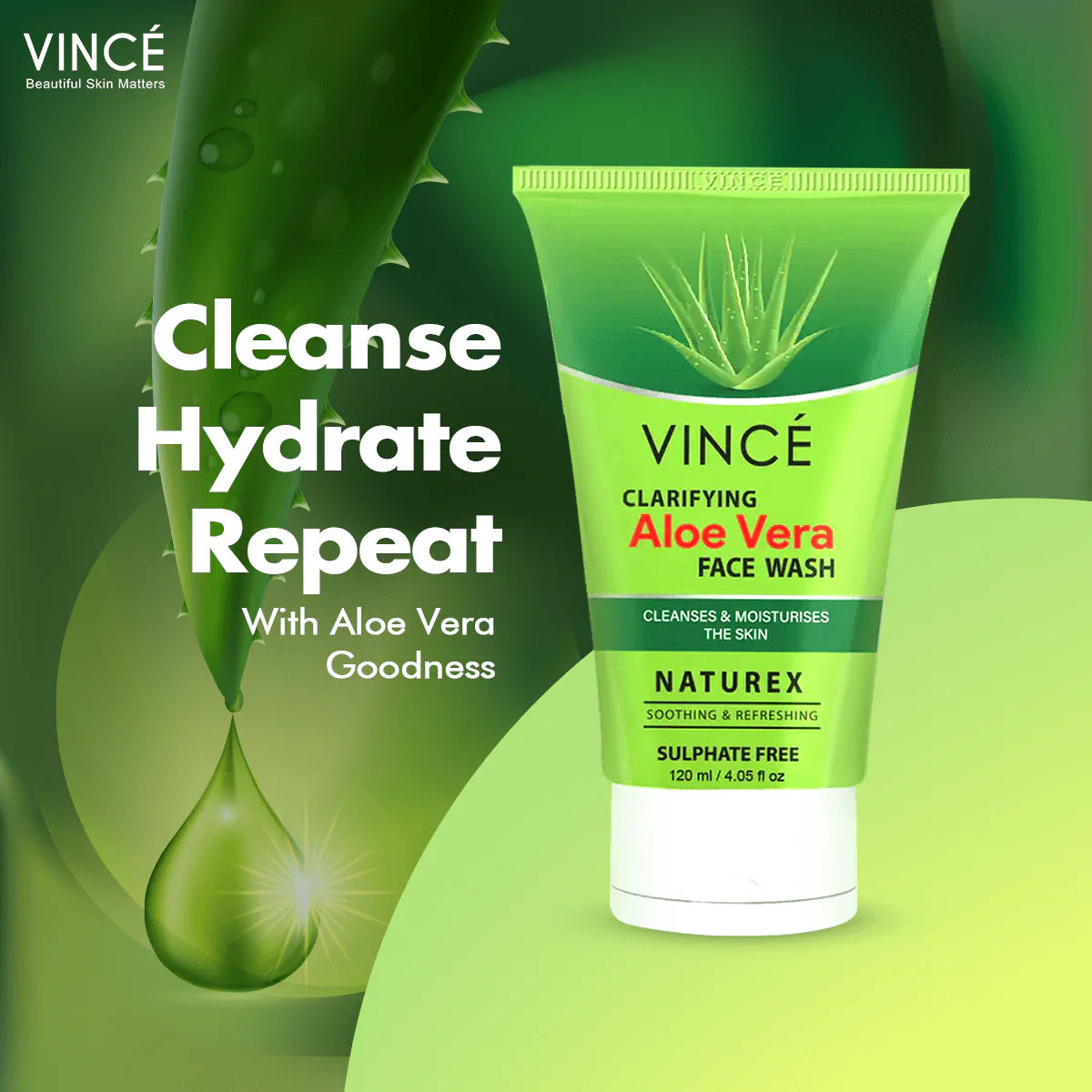 Vince Naturex CLARIFYING Aloe Vera Face Wash 120ml