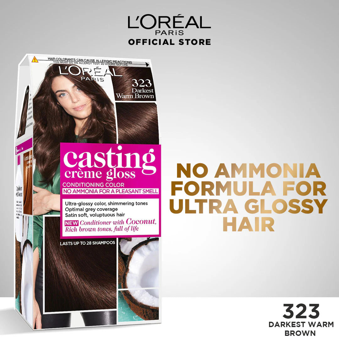 Loreal Paris - Casting Hair Color - 323 Darkest Warm Brown