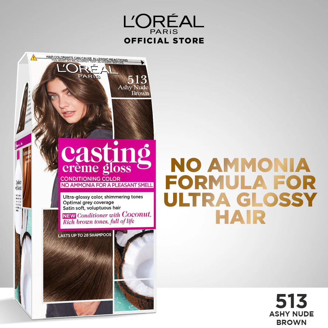 Loreal Paris - Casting Hair Color - 513 Ashy Nude Brown