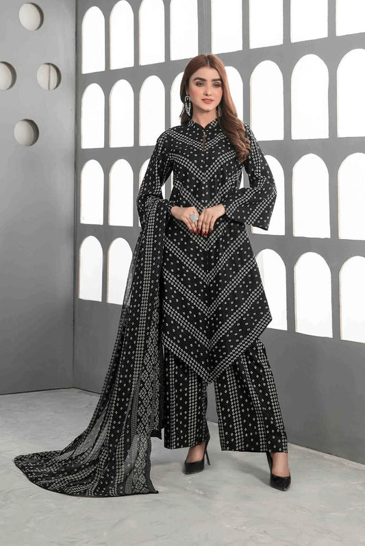 Amna Sohail by Tawakkal Fabrics Malena Printed Linen 3Pc Suit D-7838
