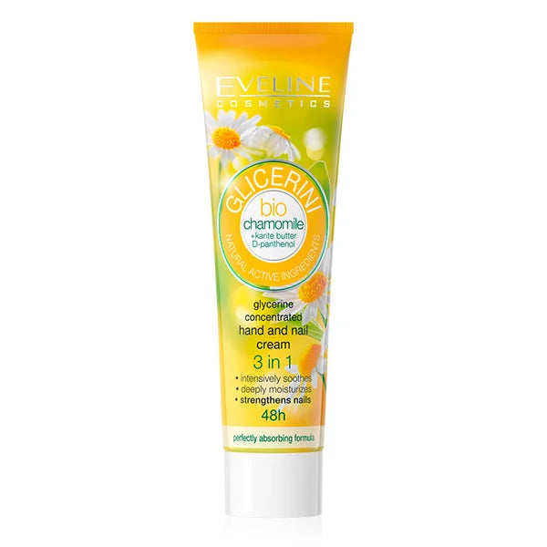 Eveline Glicerine Hands And Nails Cream With Bio Chamomile + Karite Butter D-Panthenol 100ml