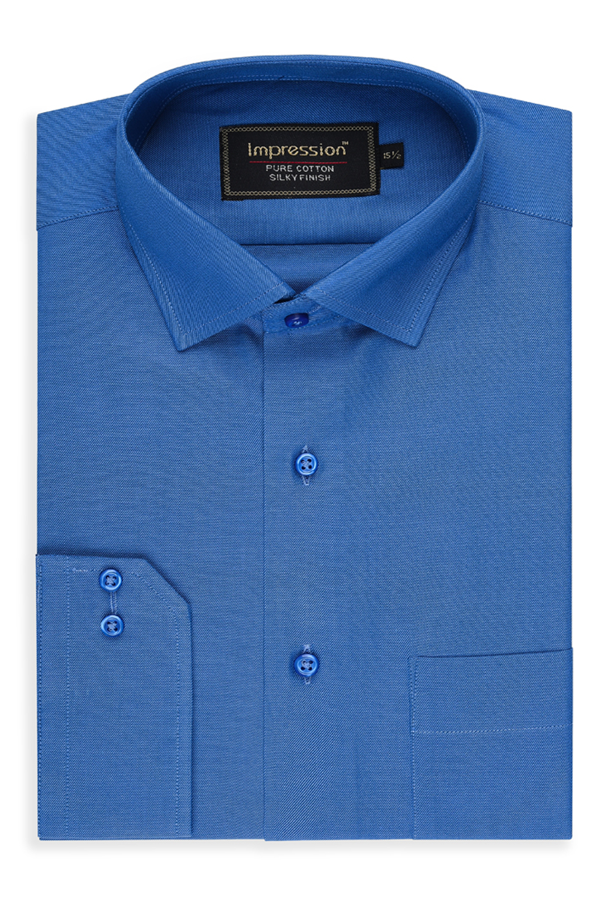 Royal Blue Plain Dress Shirt ( Silky Finish)