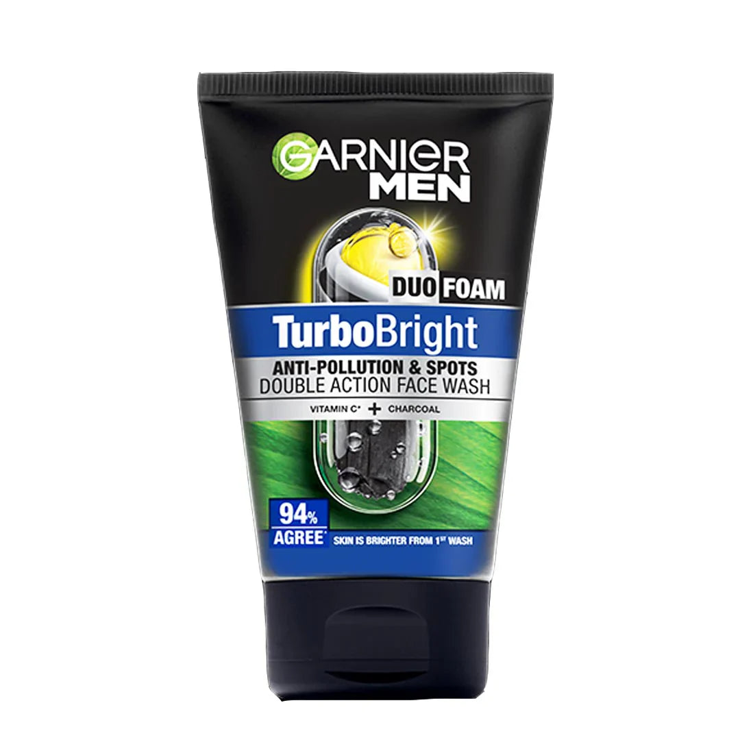 Garnier Men Turbo Bright Super Duo Foam Vitamin C + Charcoal - 100ml