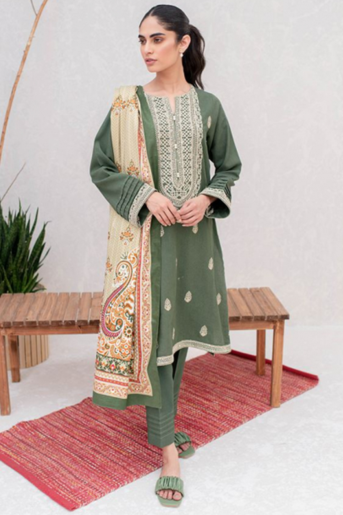 Zellbury  Shirt Shalwar Dupatta - Brown - Viscose Suit - 0738
