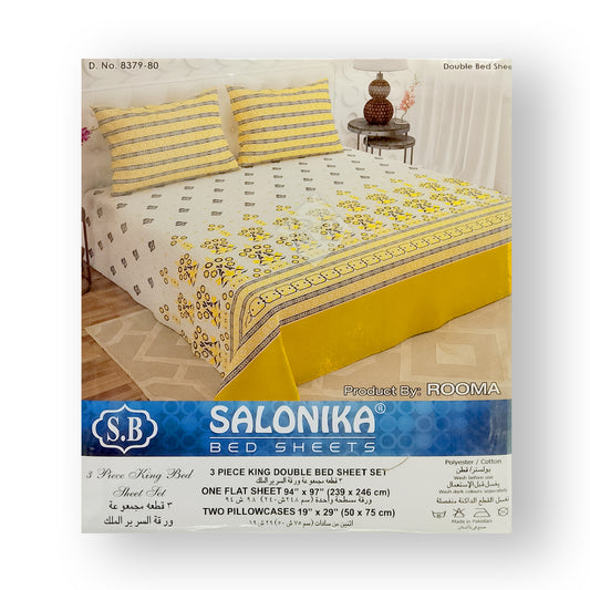 Salonika - Mango Mood Double King Bed Sheet Set - B03