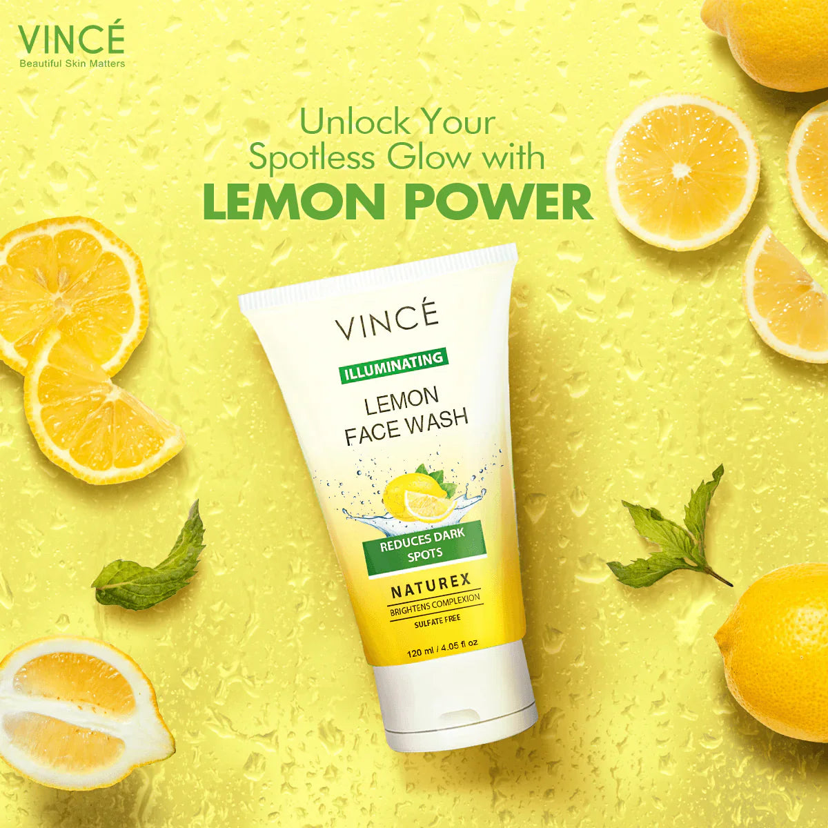 Vince Naturex Illuminating Lemon Face Wash - 120ml