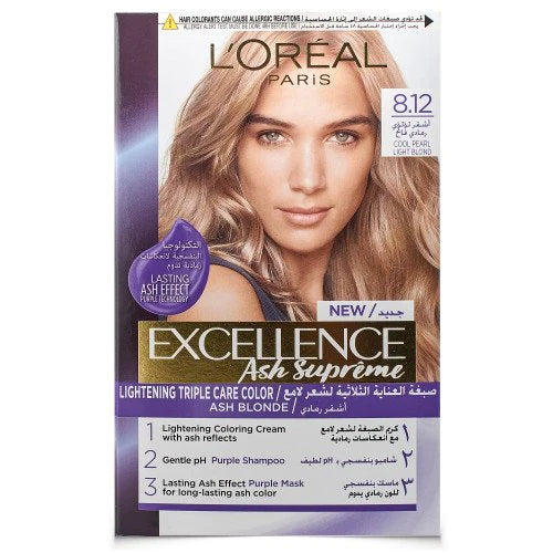 Loreal Paris Excellence Ash Supreme - 8.12 Cool Pearl Light Blonde Hair Color
