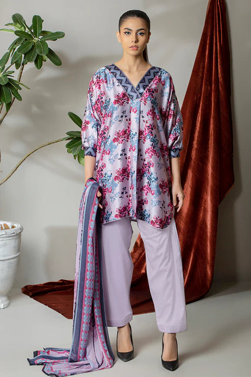 Rashid Textile - 3 Piece – Marine Printed Silk – 8281