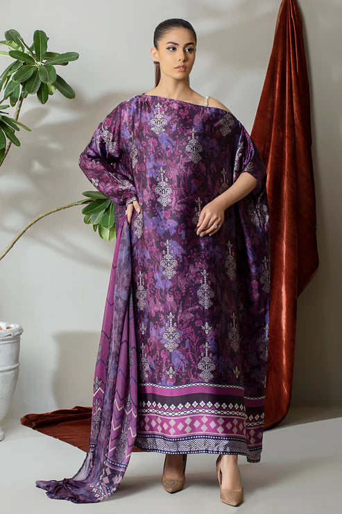 Rashid Textile - 3 Piece – Marine Printed Silk – 8290