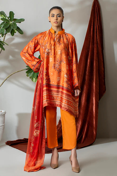 Rashid Textile - 3 Piece – Marine Printed Silk – 8283