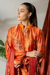 Rashid Textile - 3 Piece – Marine Printed Silk – 8283