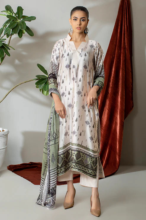 Rashid Textile - 3 Piece – Marine Printed Silk – 8285