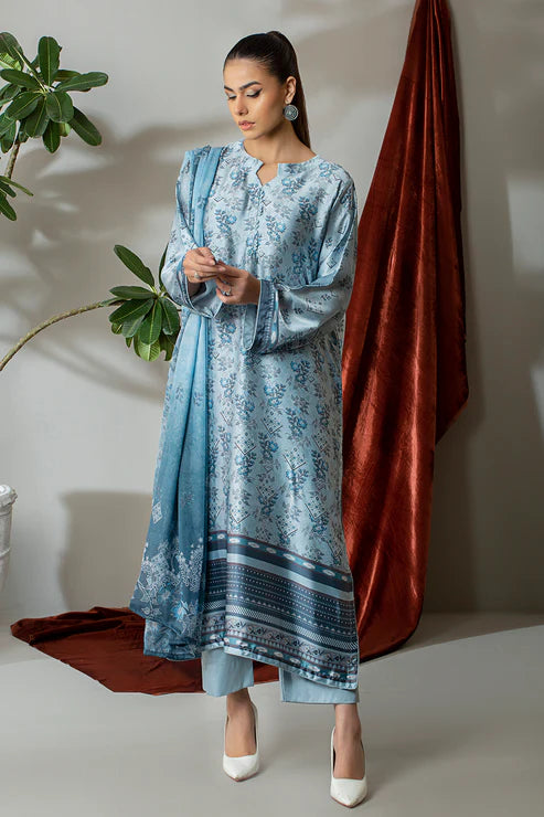 Rashid Textile - 3 Piece – Marine Printed Silk – 8286