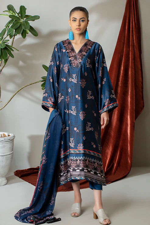 Rashid Textile - 3 Piece – Marine Printed Silk – 8287