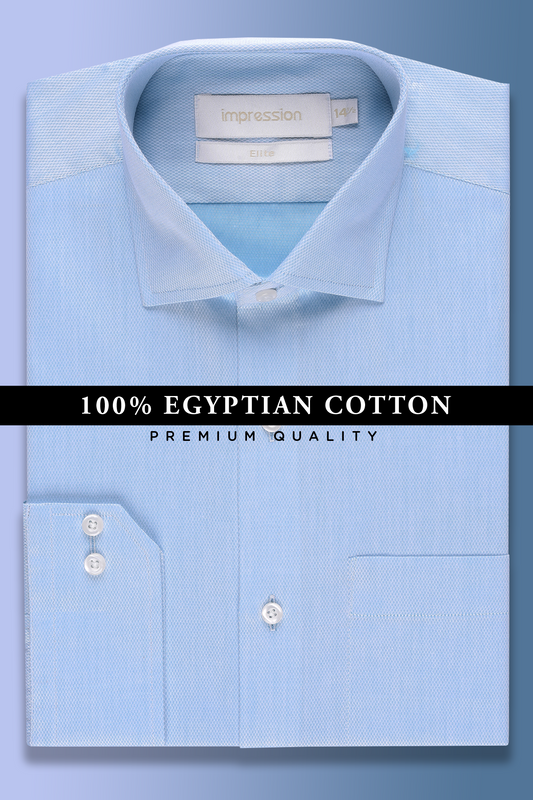 Sky Blue Self Textured Formal Shirt ( Elite Edition)