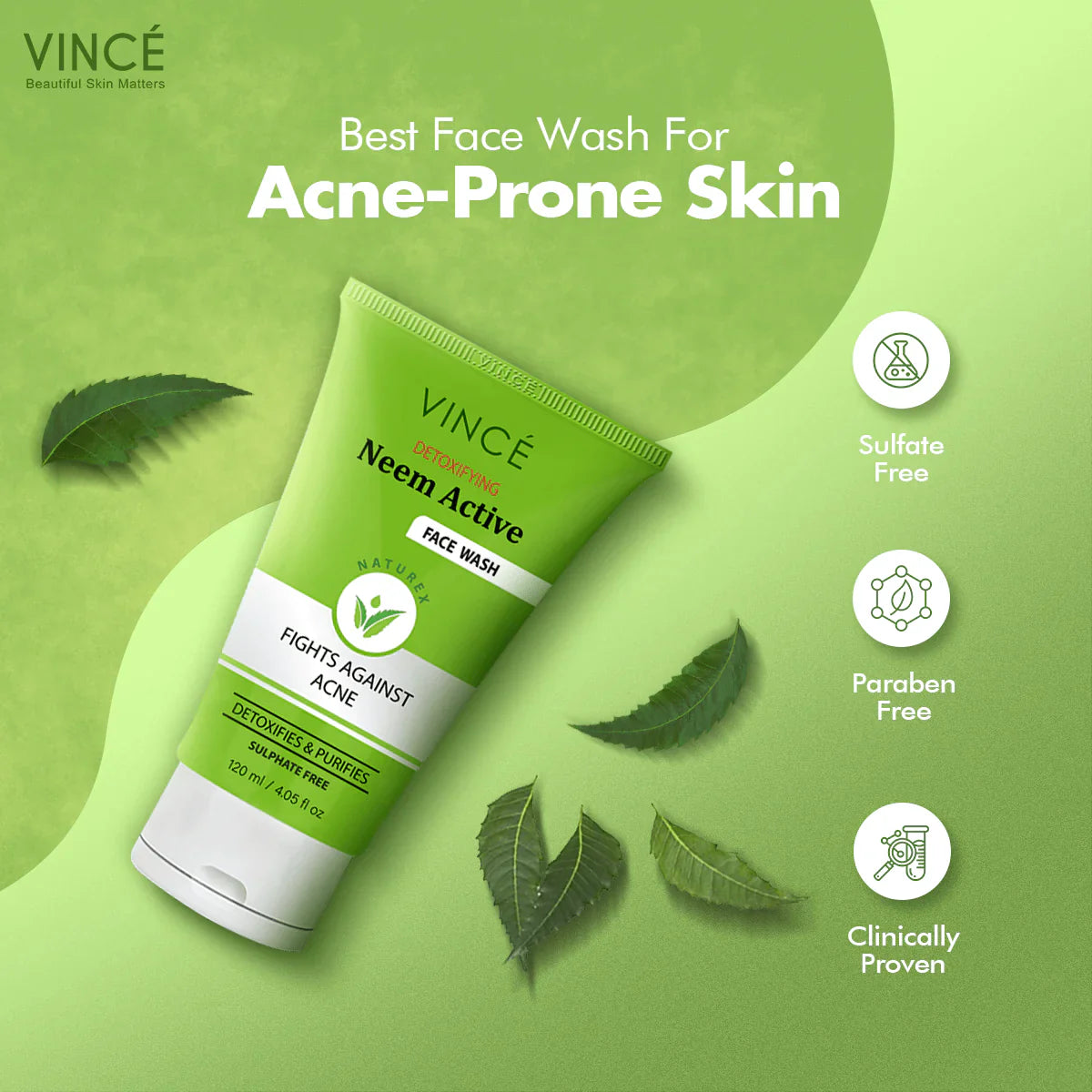 Vince Detoxifying Neem Active Face Wash 120ml