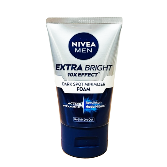 Nivea Men Extra Bright 10x Effect Dark Spot Minimizer Foam, 100ml