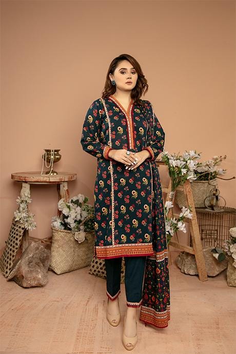 Zoha By Aymen Baloch Un-Stitched Printed Khaddar 3pc Suit ZA110- SUNDANCE